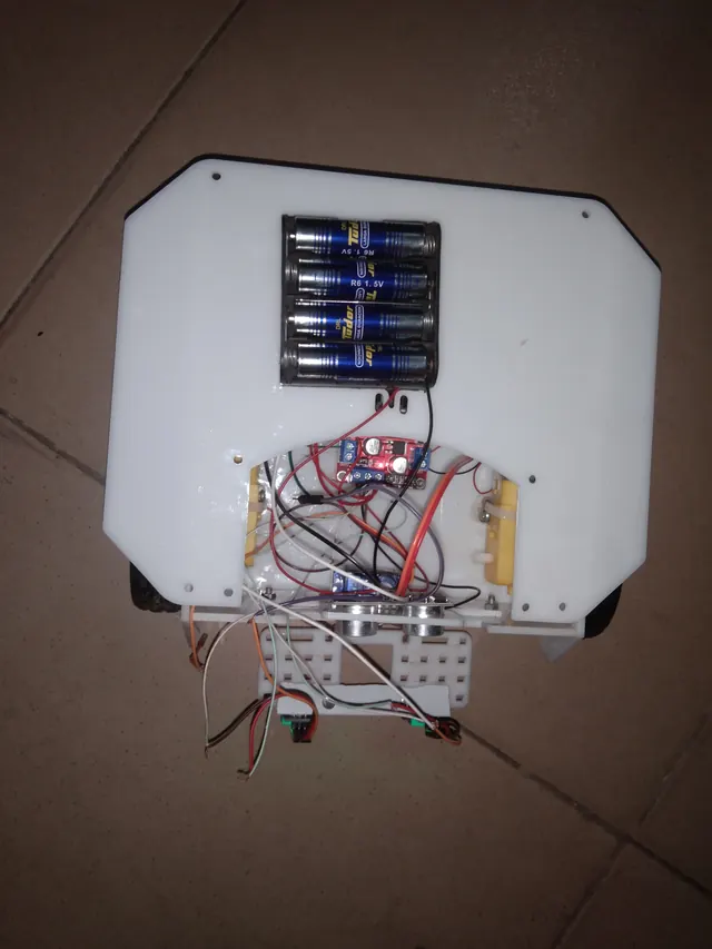 Assembled rover with drive wheel and control boards in place